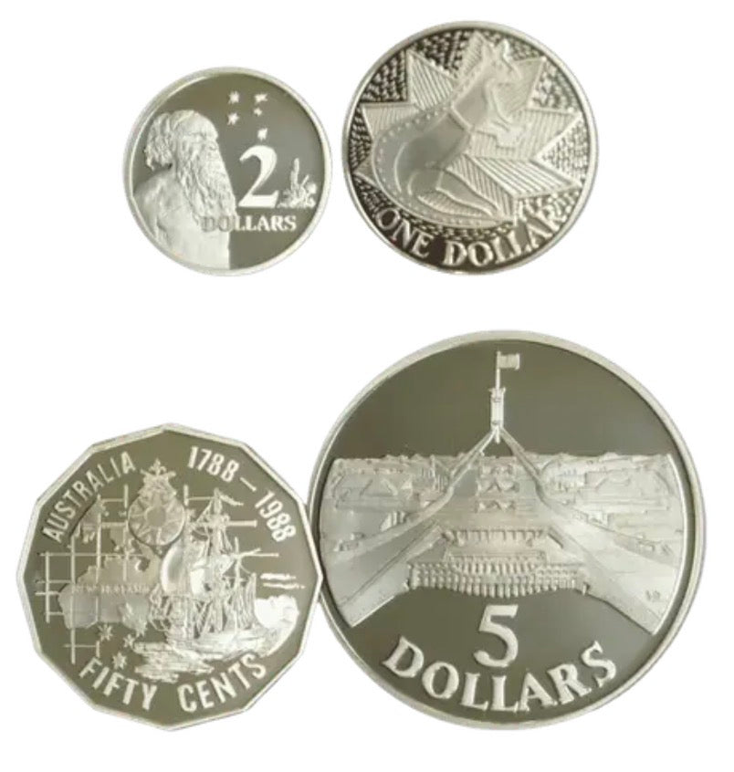 1988 Australian Masterpieces in Silver – Bicentenary Four-Coin Proof Set
