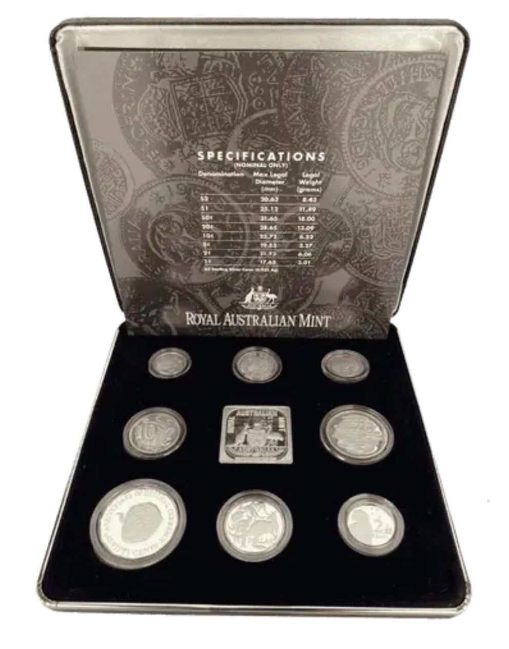 1991 Australian Masterpieces in Silver – 25th Anniversary of Decimal Currency Proof Set