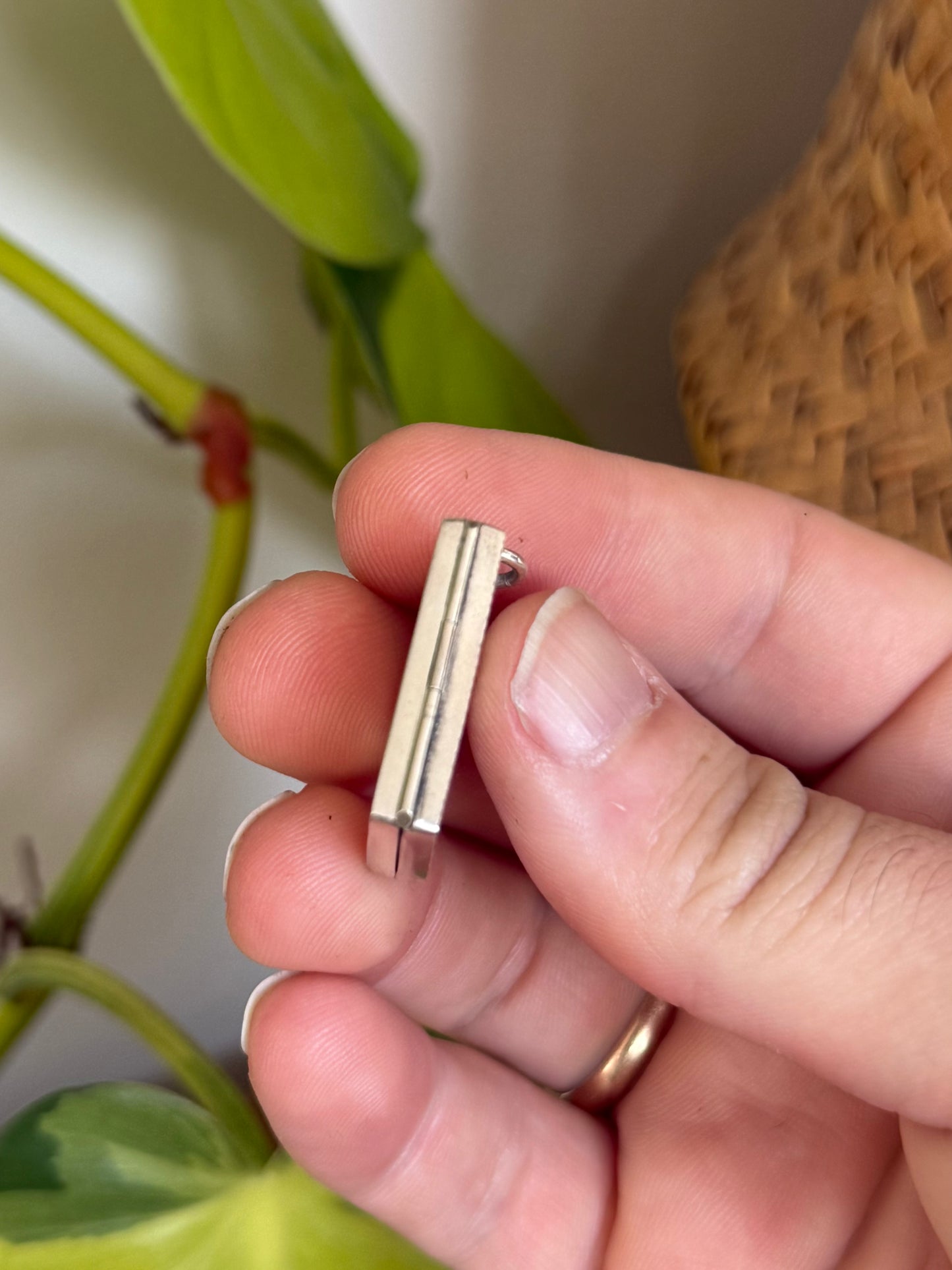 Antique 1904 Sterling Silver Horseshoe & Whip Locket – Engraved Book-Style