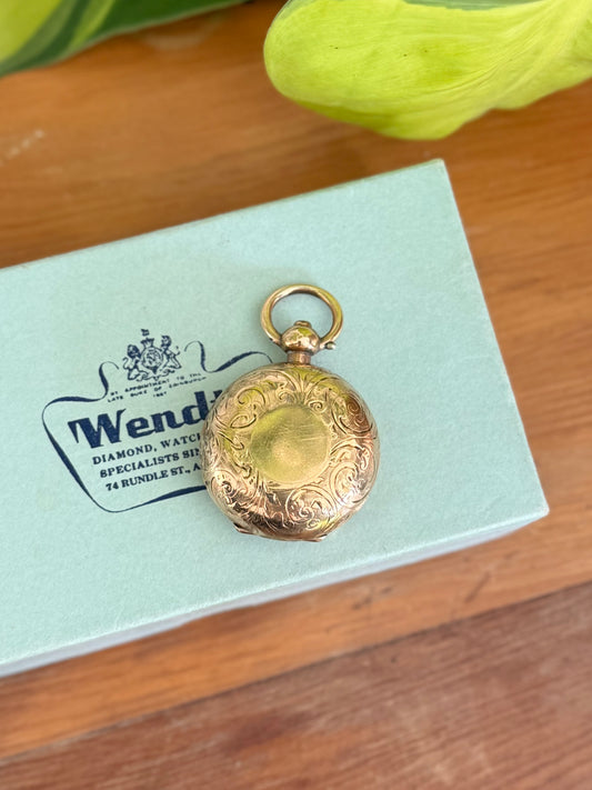 Circa 1910 Round Dennison 9ct Gold-Cased Sovereign Holder – Rose Gold – 30mm