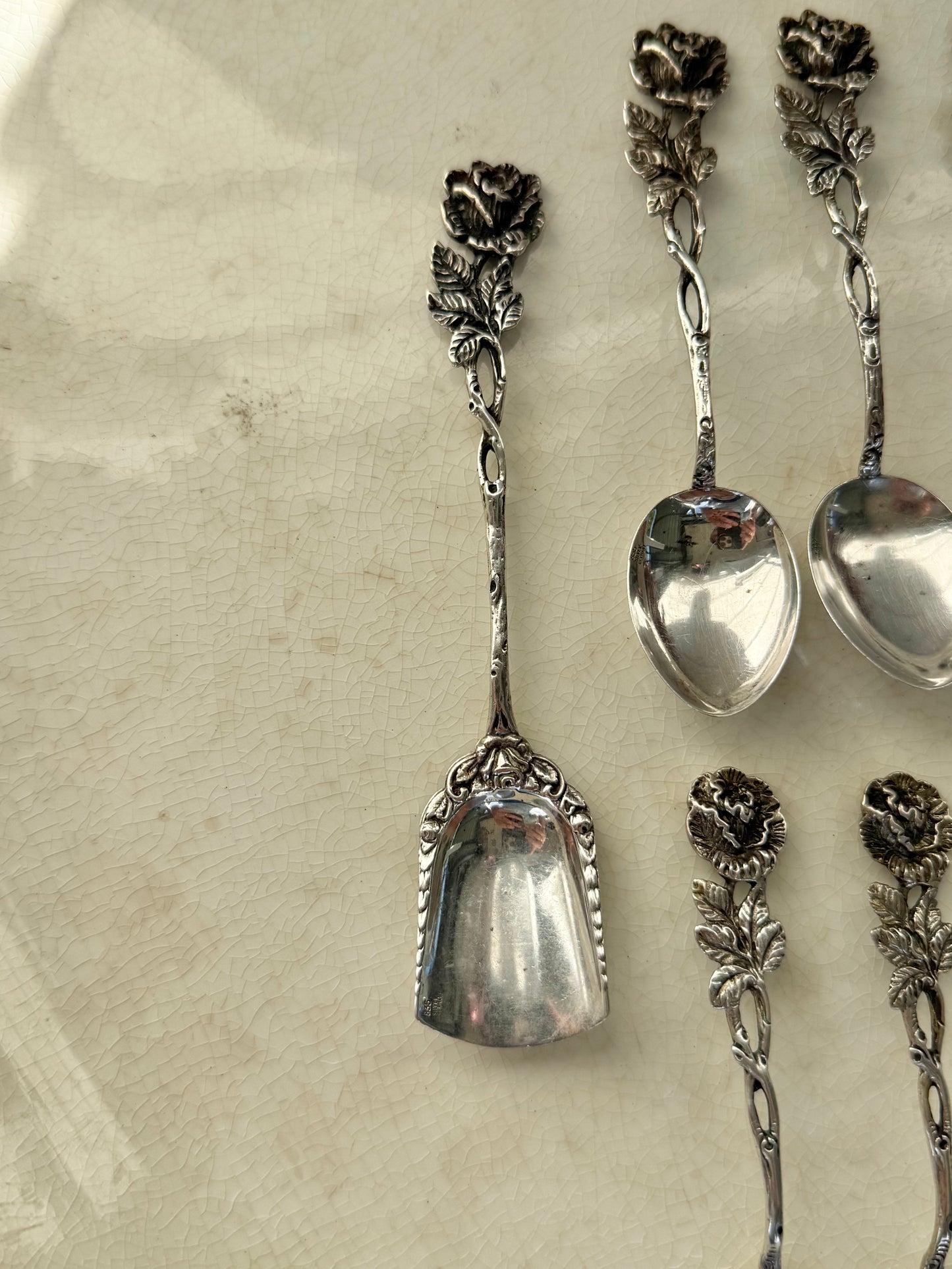 Hildesheim Rose 835 Silver Spoon Set – 11-Piece German Demitasse, Teaspoon & Sugar Spoon Set