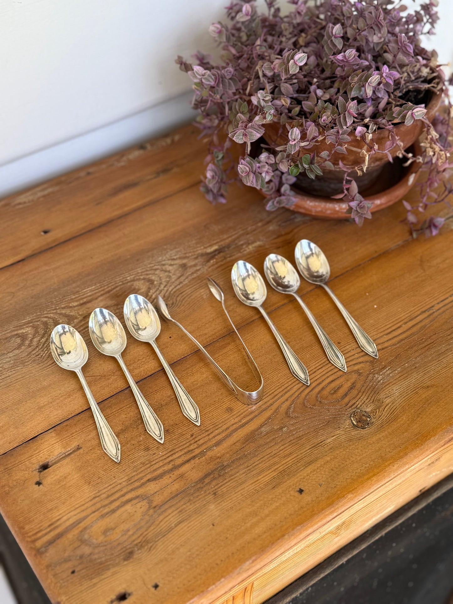 1937 Arthur Price Sterling Silver Teaspoon Set & Sugar Tongs – Birmingham Hallmarked