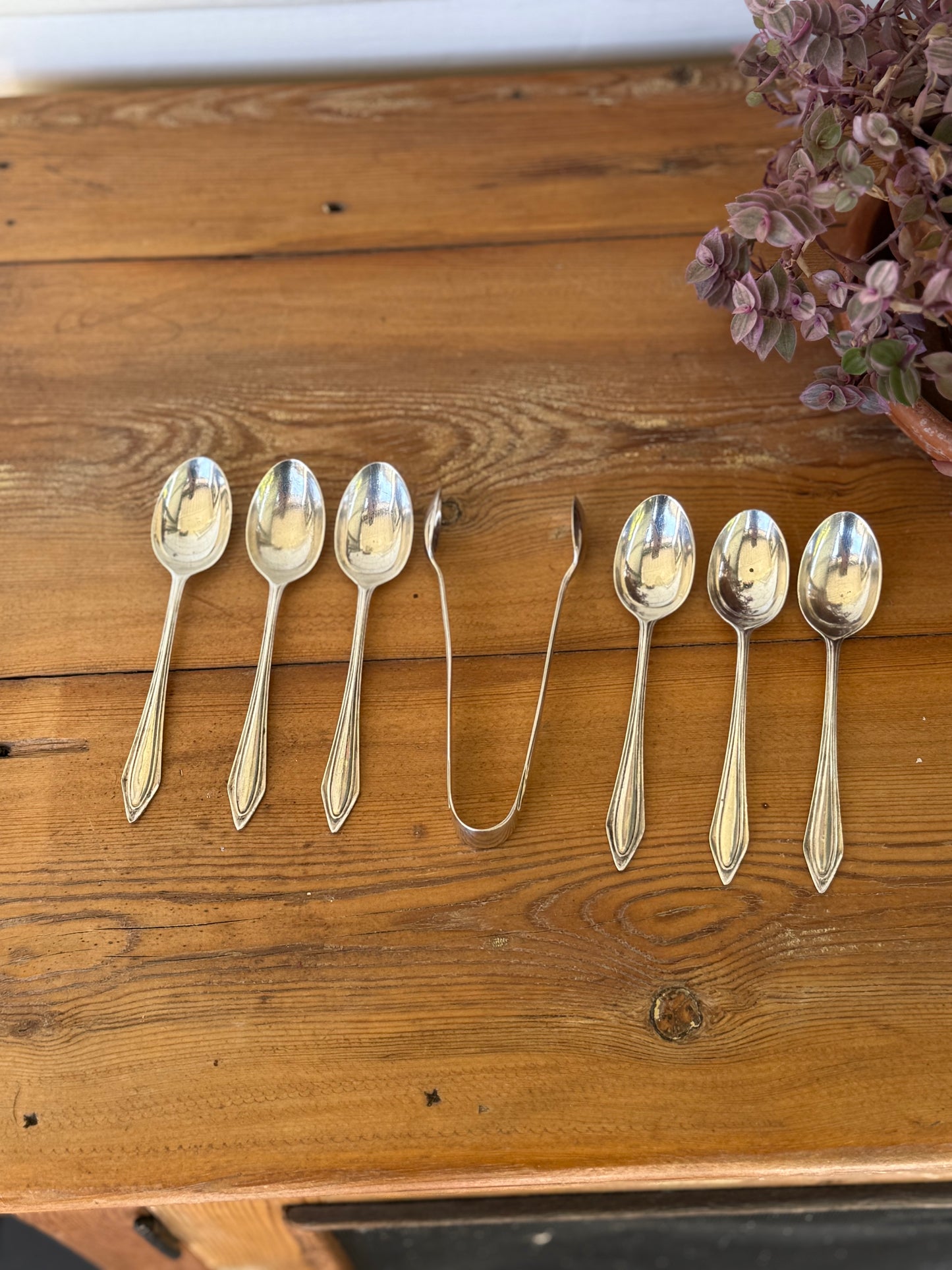 1937 Arthur Price Sterling Silver Teaspoon Set & Sugar Tongs – Birmingham Hallmarked