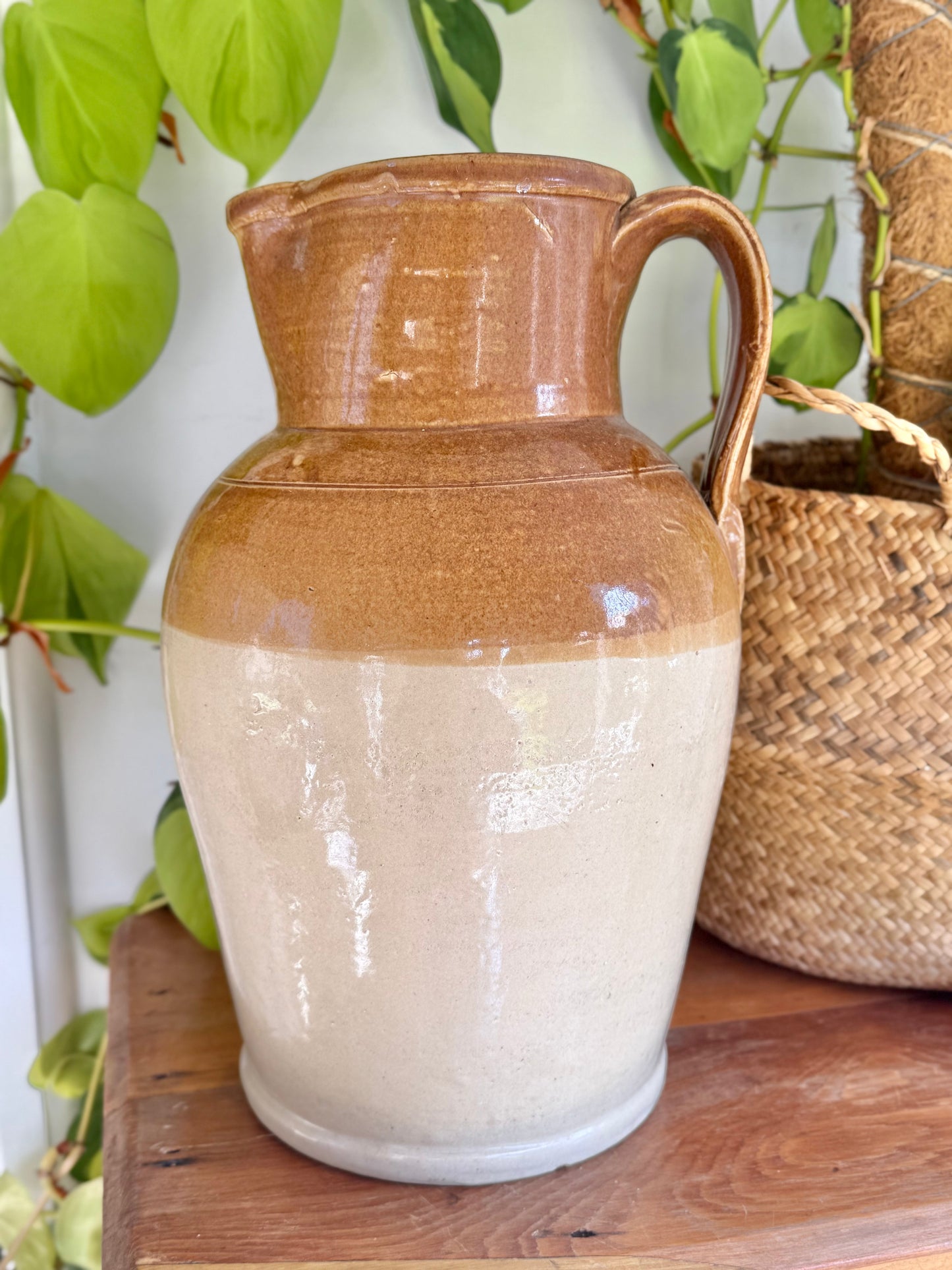 Antique Earthenware Jug | Circa 1800's, Rare Large Size