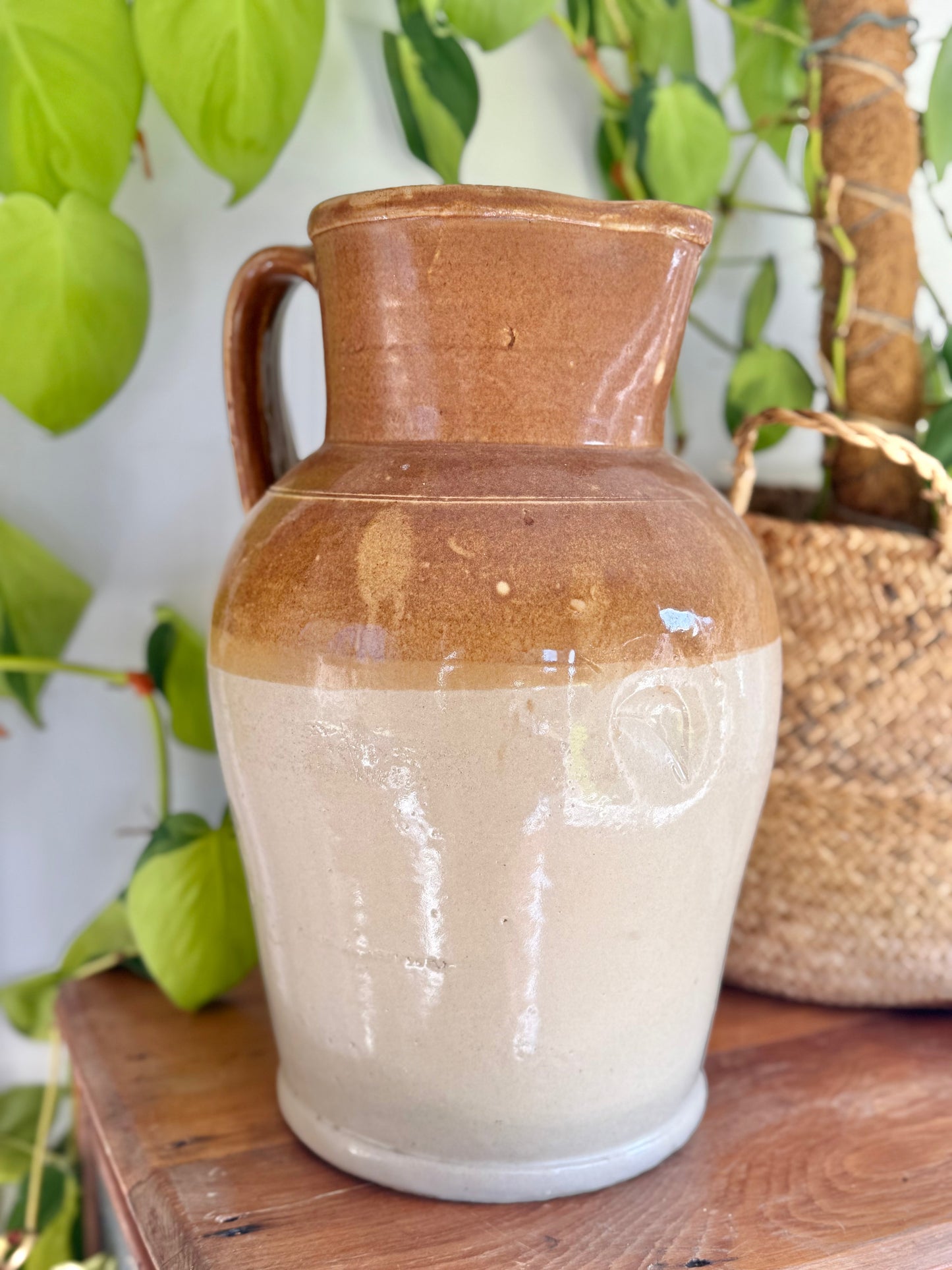 Antique Earthenware Jug | Circa 1800's, Rare Large Size