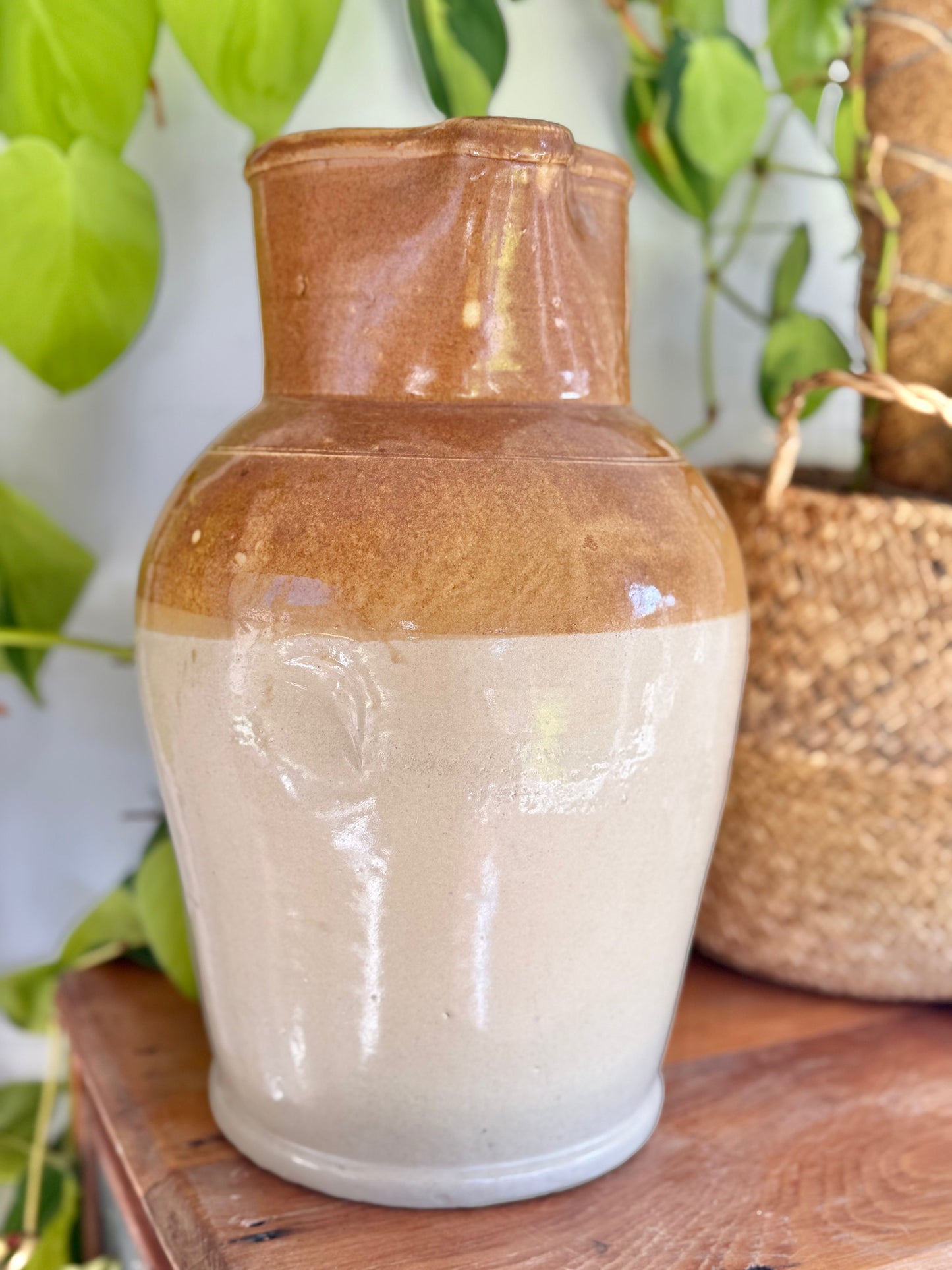 Antique Earthenware Jug | Circa 1800's, Rare Large Size