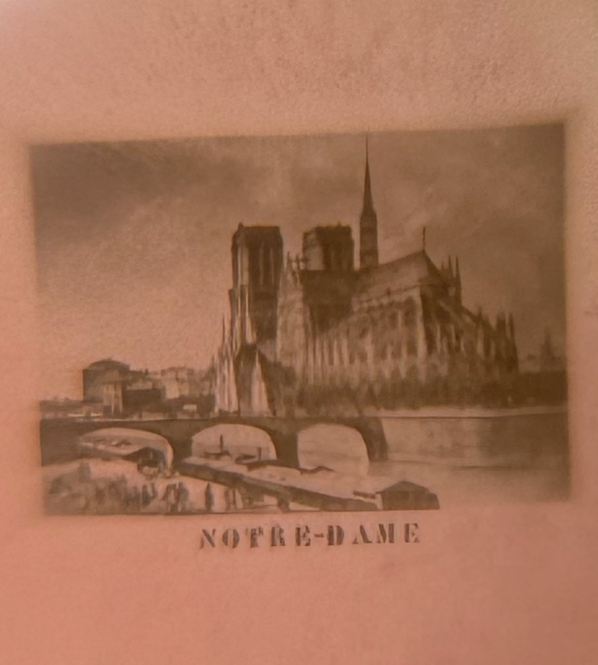 Antique Carved Bone Fist Stanhope Pendant – Notre Dame Image, c.1867