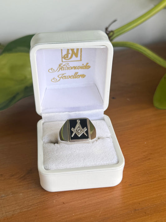 Vintage Masonic Ring – 925 Sterling Silver Men’s  | Size W